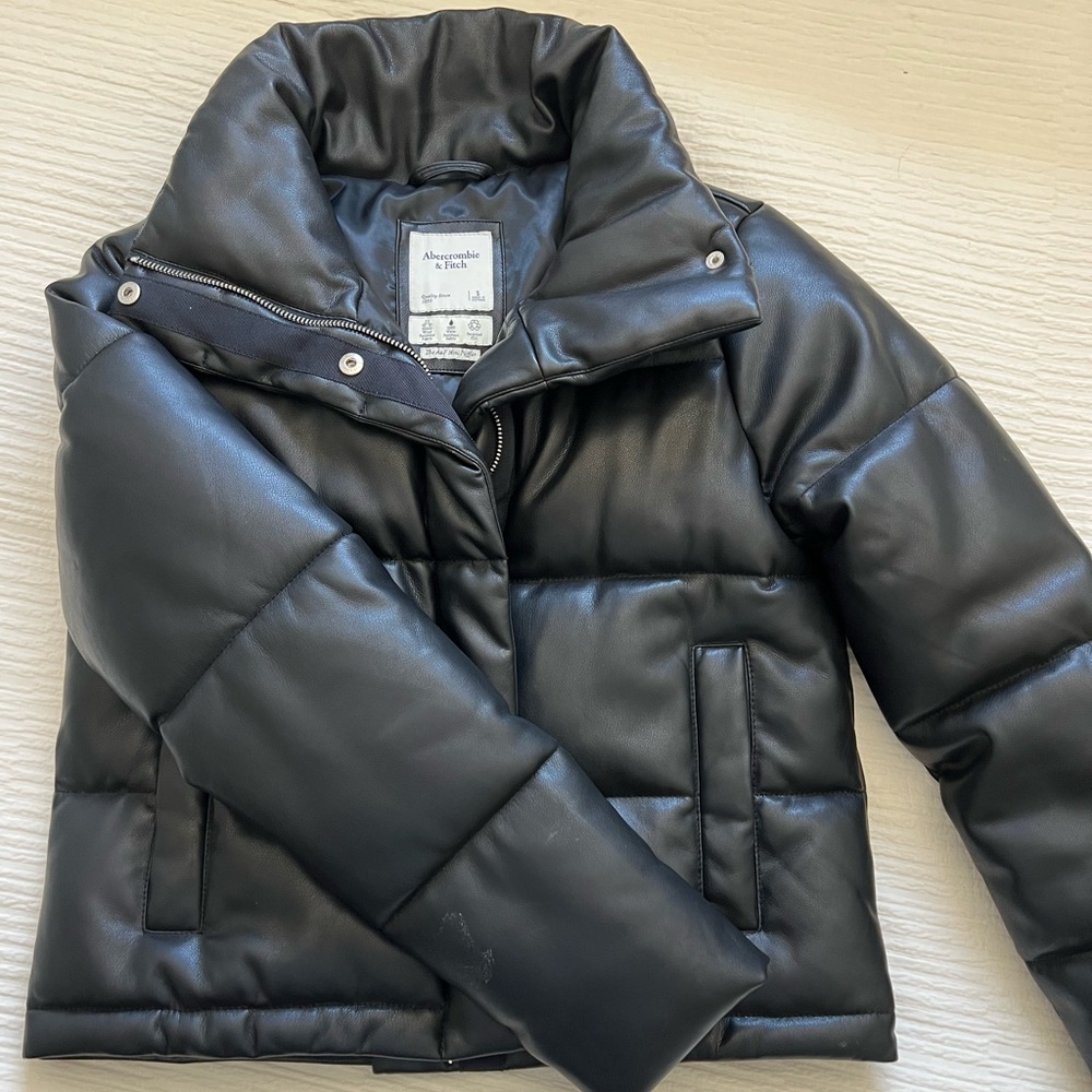 Abercrombie & Fitch Faux Leather Mini Puffer